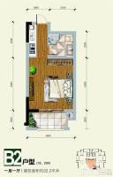 世贸绿洲天盈财富广场1室1厅1卫32.2㎡户型图