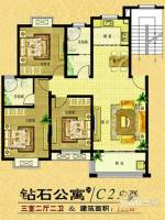 钻石公寓3室2厅0卫122㎡户型图