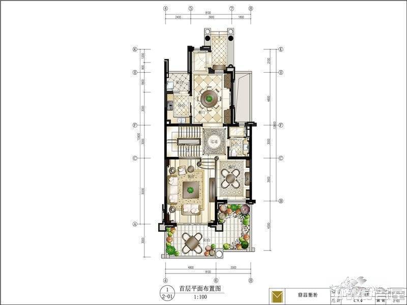 翡翠蓝湾3室3厅1卫278㎡户型图