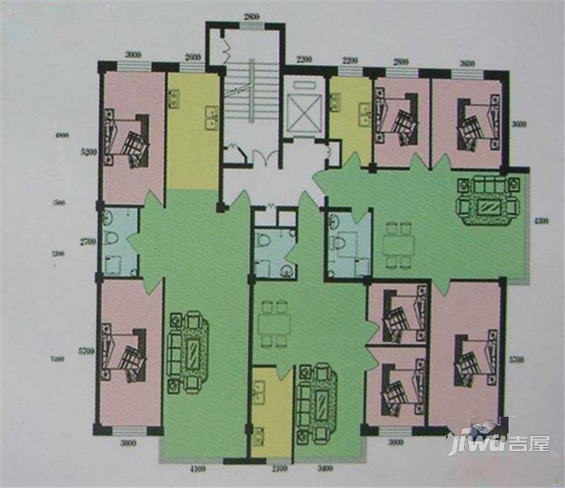 鸿晟园2室1厅1卫户型图