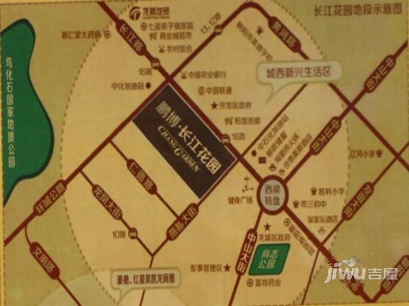 鹏博长江花园位置交通图