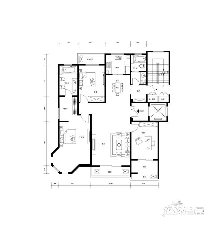 天骄城普通住宅130㎡户型图