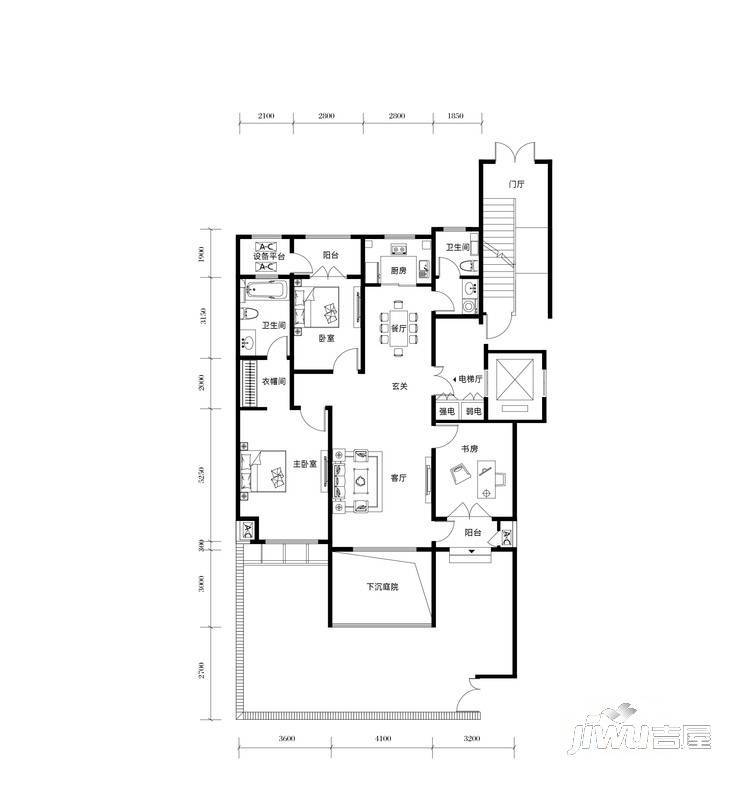 天骄城普通住宅130㎡户型图