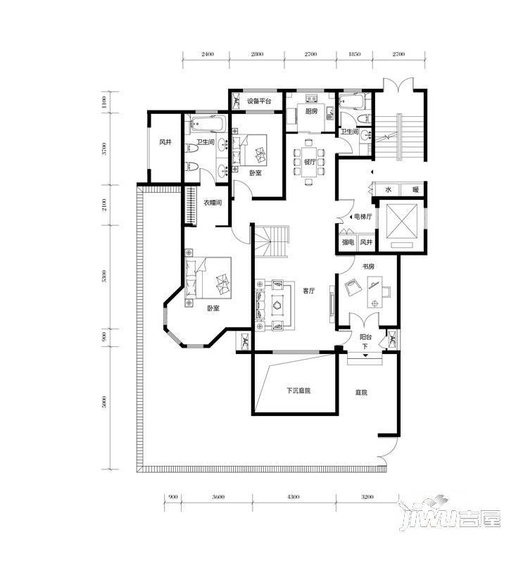 天骄城普通住宅130㎡户型图