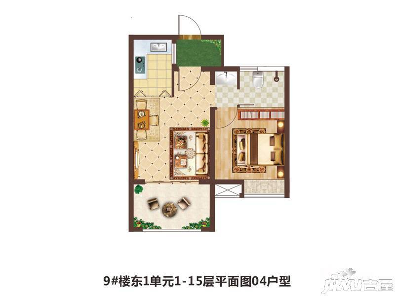 保亭奥兰花园1室1厅1卫户型图