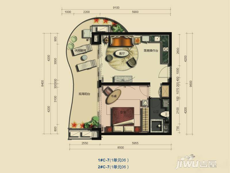 海东方3室2厅2卫113㎡户型图