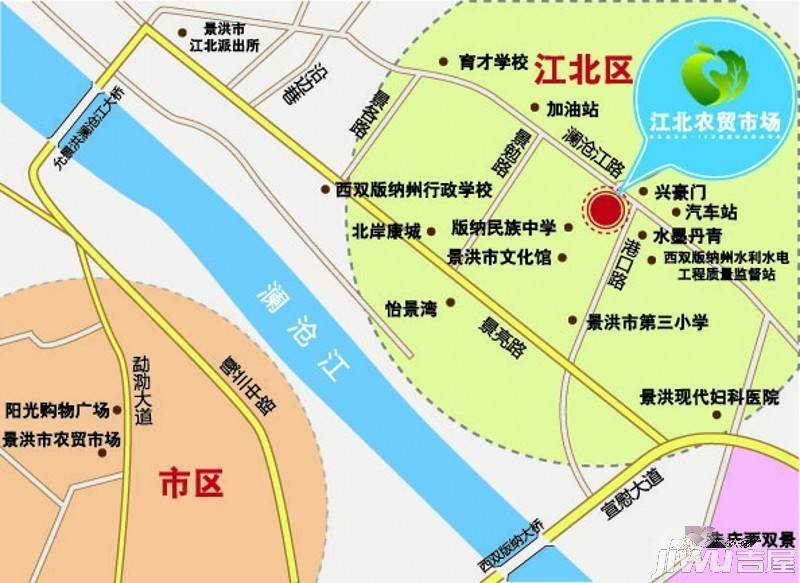 江北农贸市场位置交通图1