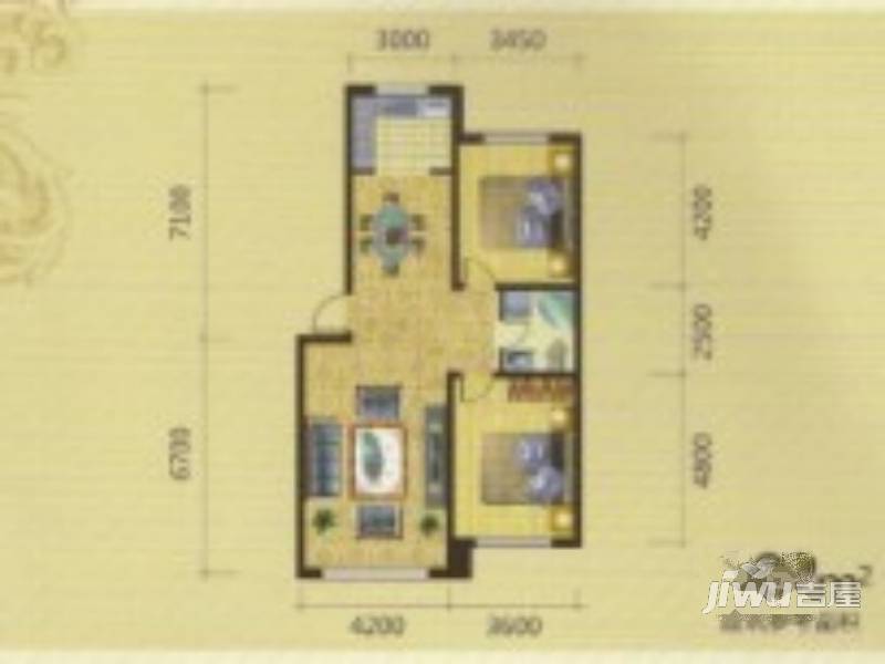 金城福邸2室2厅1卫71㎡户型图