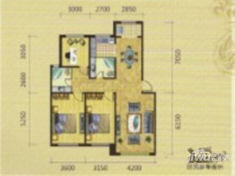 金城福邸2室2厅1卫71㎡户型图