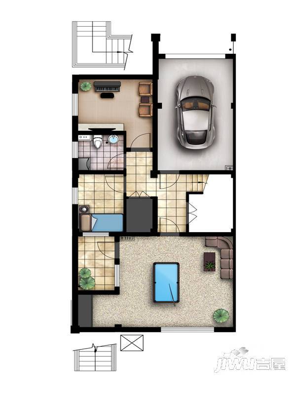 莱茵半岛3室3厅3卫225.4㎡户型图