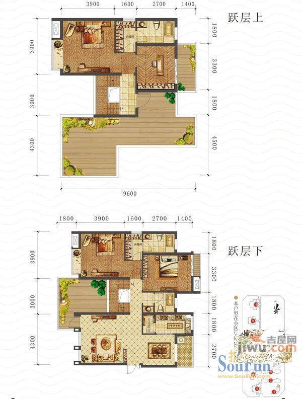 山海天3室2厅2卫118.5㎡户型图