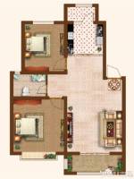 天一锦城2室2厅1卫92.5㎡户型图