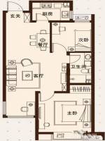 尚乐城2室2厅1卫83㎡户型图