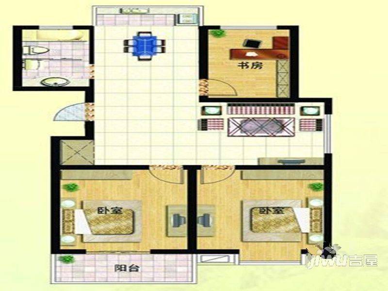 金塔新港明珠3室2厅1卫99.6㎡户型图