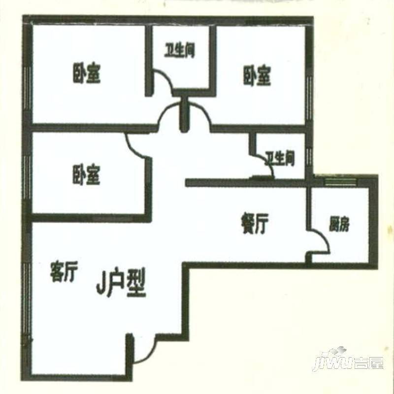 中祥锦官家园3室2厅2卫144.7㎡户型图