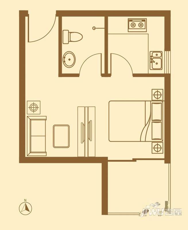 鼎鑫莲韵雅苑2室2厅1卫86.7㎡户型图