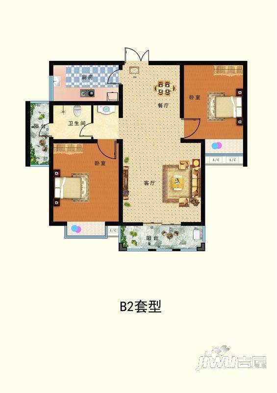 怡通蓝堡佳苑普通住宅140㎡户型图