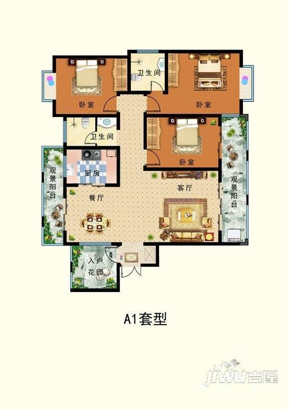 怡通蓝堡佳苑普通住宅140㎡户型图