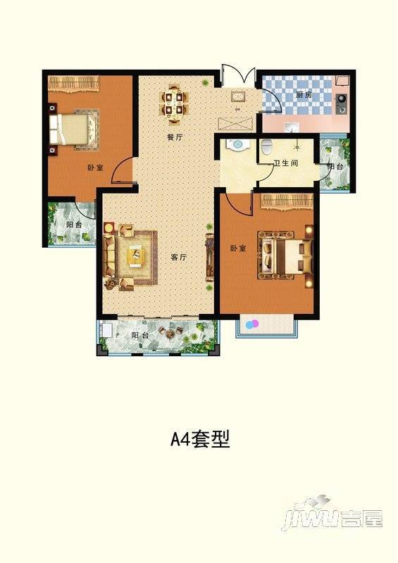 怡通蓝堡佳苑普通住宅140㎡户型图