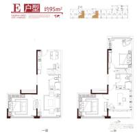 大成广场3室2厅2卫95㎡户型图