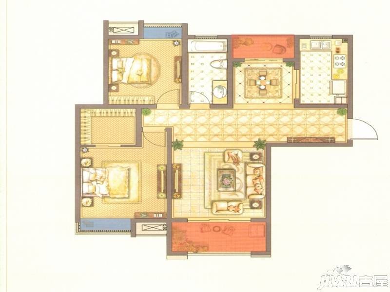 御景天成3室2厅1卫105.4㎡户型图