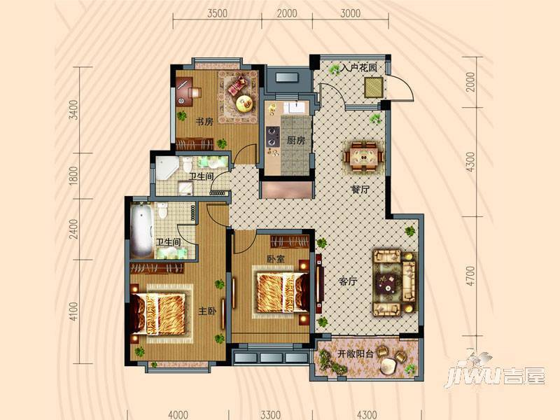 宝龙海上仙街3室2厅2卫232㎡户型图