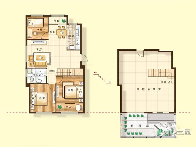 紫金世家[蓬莱]3室2厅1卫104㎡户型图
