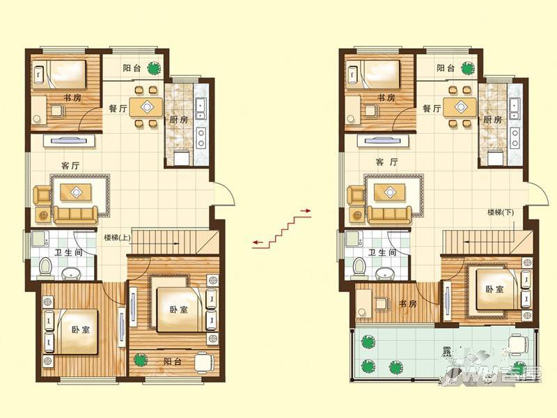 紫金世家[蓬莱]3室2厅1卫104㎡户型图