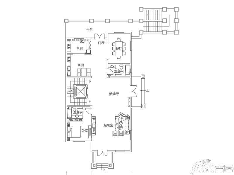 银丰唐郡·桂花园4室2厅2卫165㎡户型图