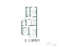 河畔艺墅3室2厅1卫104.5㎡户型图