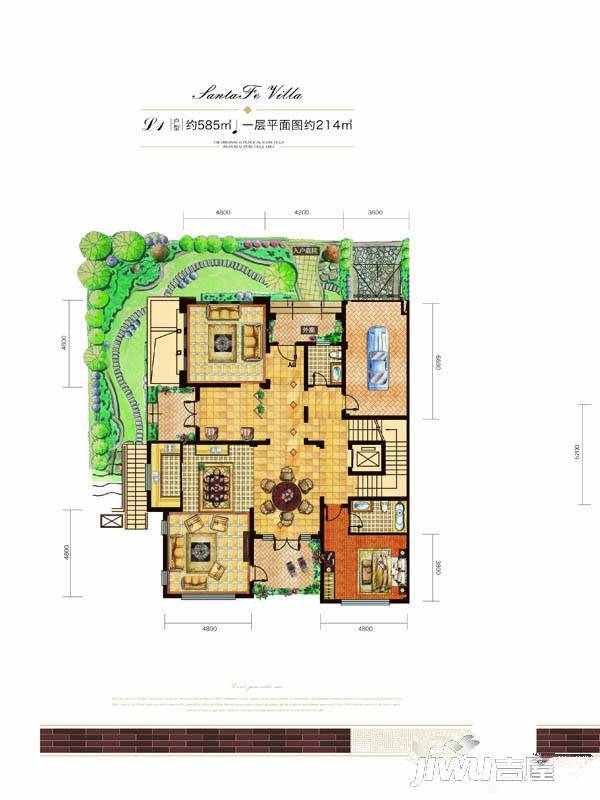 康桥圣菲5室1厅0卫226㎡户型图