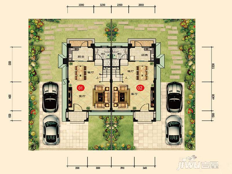 花溪碧桂园普通住宅87.1㎡户型图