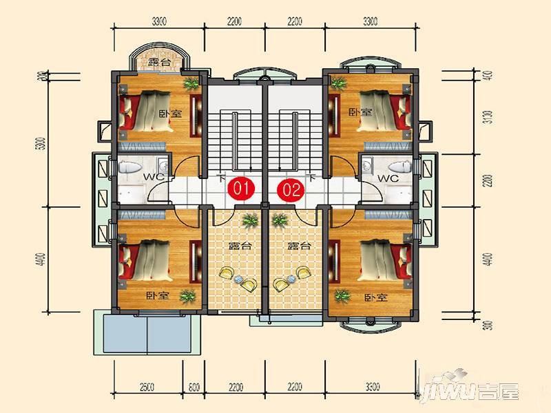 花溪碧桂园普通住宅87.1㎡户型图