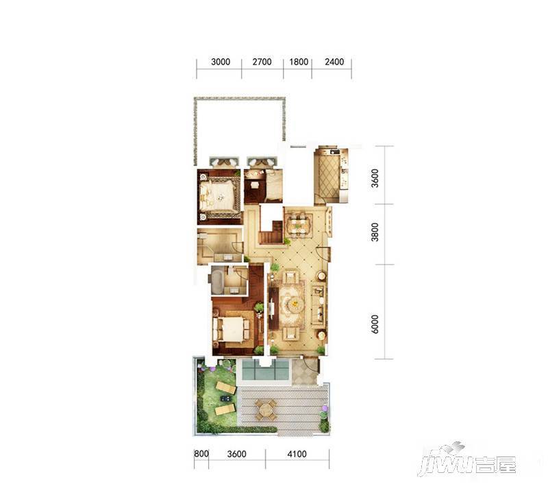 官房都铎城邦5室3厅3卫287㎡户型图