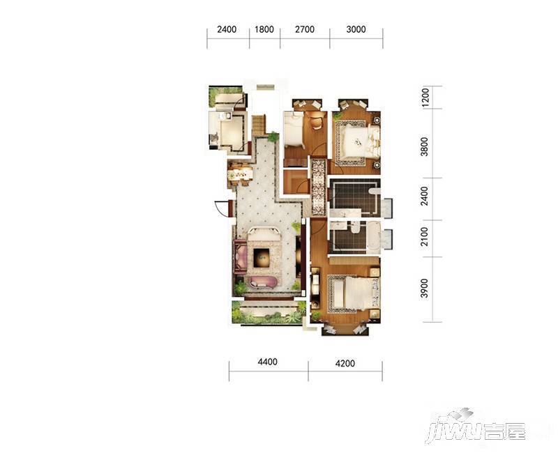 官房都铎城邦5室3厅3卫287㎡户型图