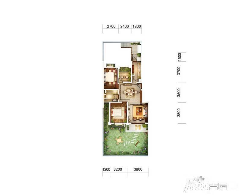 官房都铎城邦5室3厅3卫287㎡户型图