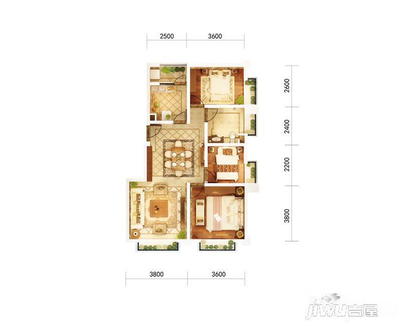 官房都铎城邦5室3厅3卫287㎡户型图