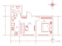 嘉惠红树湾1室1厅1卫48.3㎡户型图