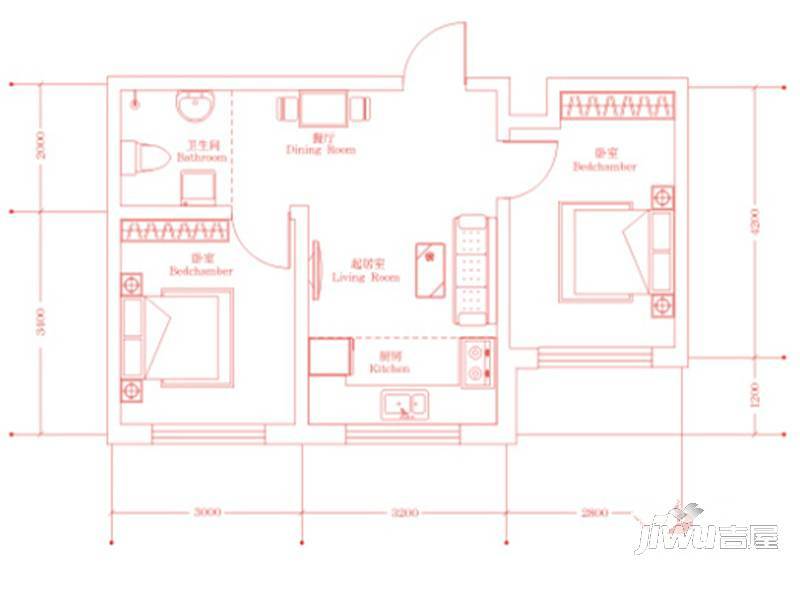 嘉惠红树湾普通住宅73.4㎡户型图