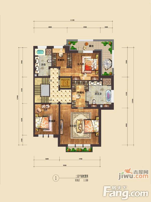 国信南山温泉城8室3厅5卫390㎡户型图