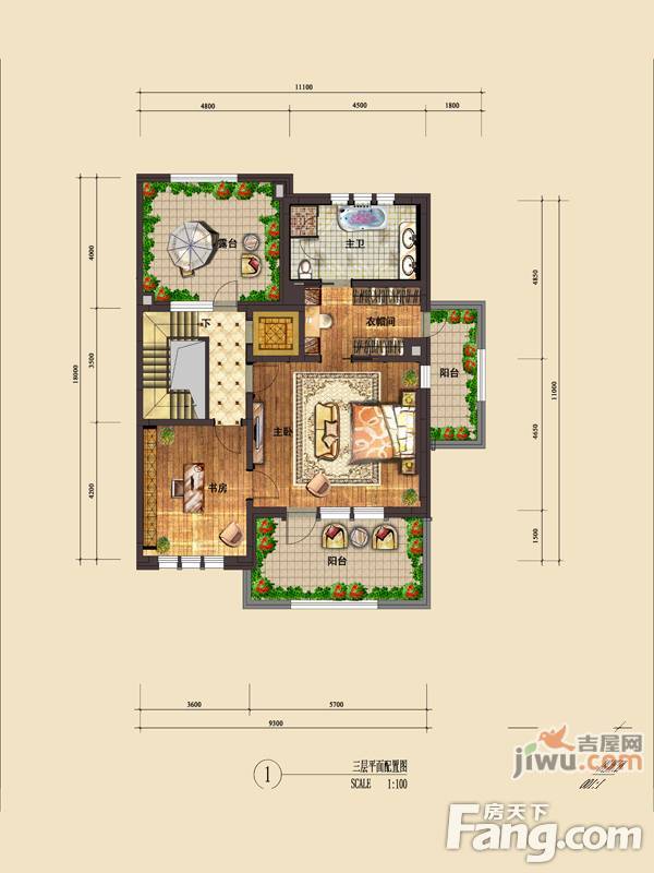 国信南山温泉城8室3厅5卫390㎡户型图