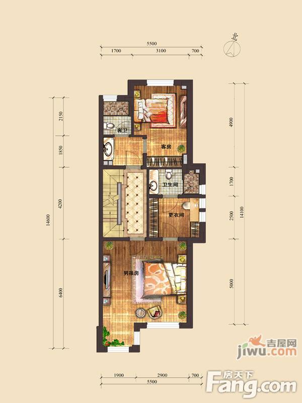 国信南山温泉城8室3厅5卫390㎡户型图