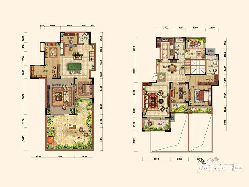 康诗丹郡3室2厅2卫148㎡户型图