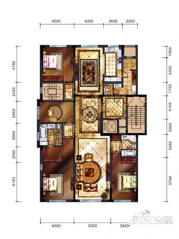 翠园春晓4室3厅2卫437㎡户型图