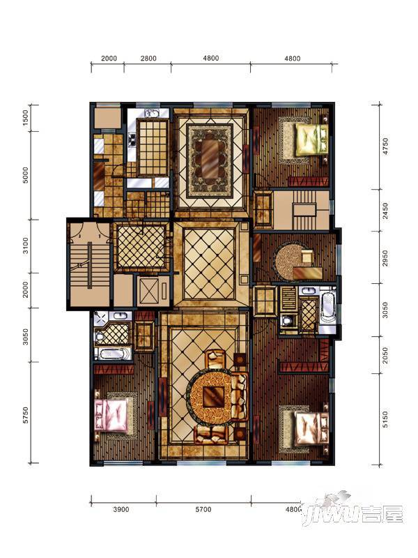 翠园春晓4室3厅2卫437㎡户型图