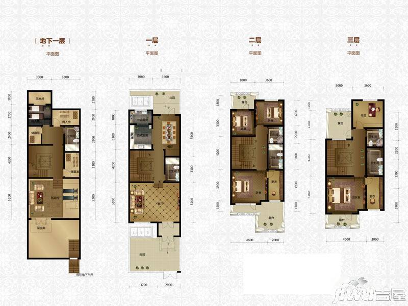 绿地中央别墅C区4室2厅2卫138㎡户型图