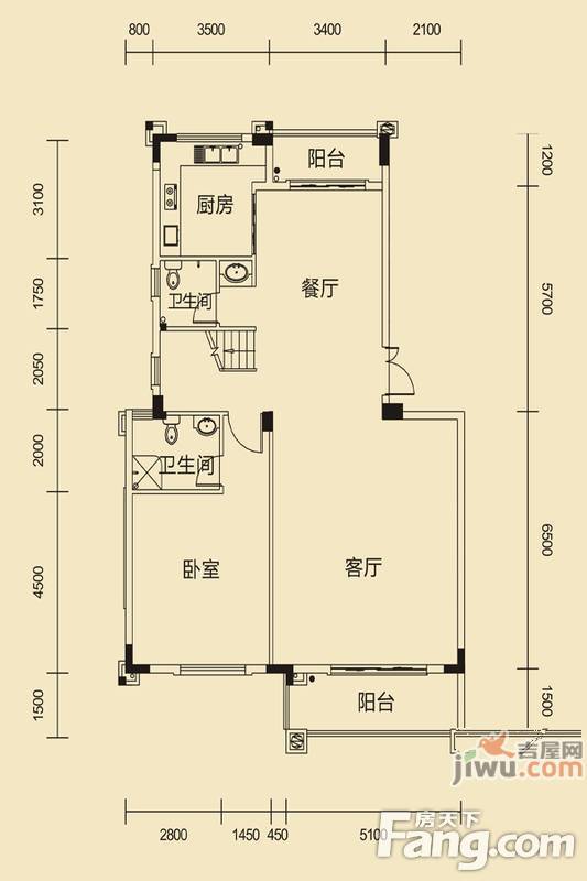 联泰棕榈庄园3室2厅2卫124.2㎡户型图