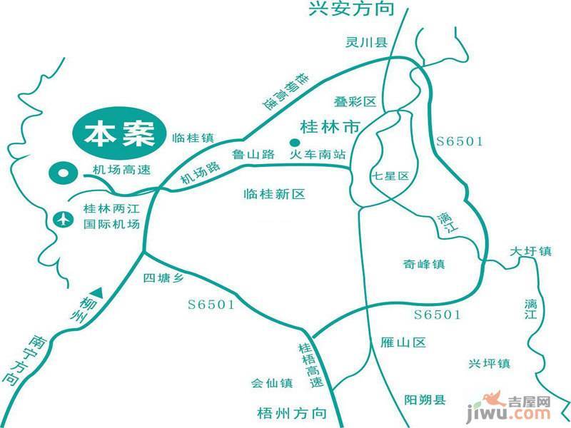 桂林罗山湖国际旅游休闲度假区位置交通图