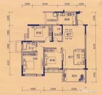 彰泰新城3室2厅2卫120㎡户型图