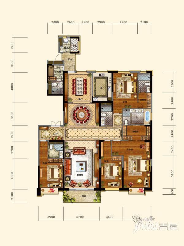 置地广场5室3厅5卫356㎡户型图